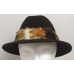Jean Sutton Chocolate Brown 100% Wool Derby Bowler Hat Lancaster Feather Band  eb-18430120